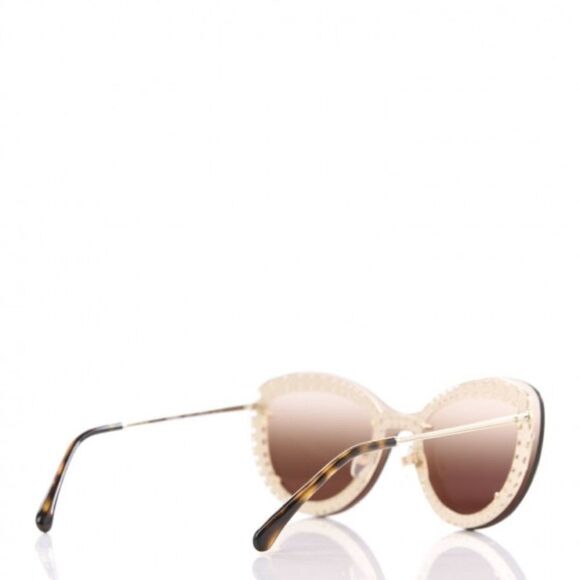 Chanel Acetate Metal Pearl Butterfly Sunglasses 4236-H Brown - Picture 3 of 16